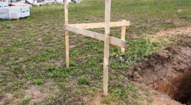 stavební rohová lavička - jak vytyčit stavbu svépomocí