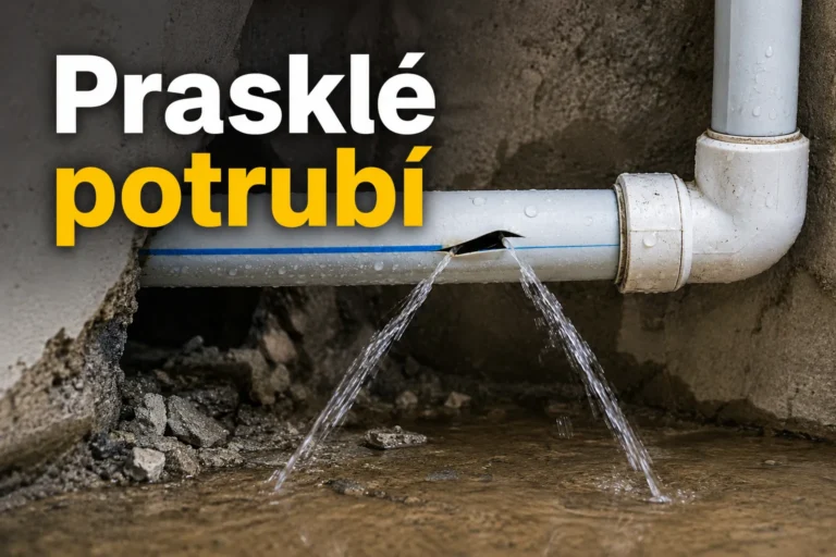 Oprava prasklého vodovodního potrubí